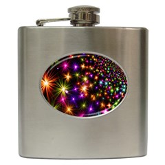 Star Colorful Christmas Abstract Hip Flask (6 Oz) by Wegoenart