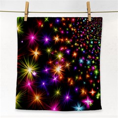 Star Colorful Christmas Abstract Face Towel by Wegoenart