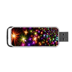 Star Colorful Christmas Abstract Portable Usb Flash (one Side) by Wegoenart