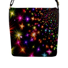 Star Colorful Christmas Abstract Flap Closure Messenger Bag (l) by Wegoenart