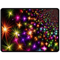 Star Colorful Christmas Abstract Double Sided Fleece Blanket (large) 