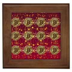 Block Chain Network Bitcoin Data Framed Tile by Wegoenart