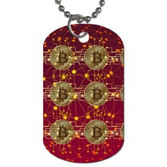 Block Chain Network Bitcoin Data Dog Tag (one Side) by Wegoenart