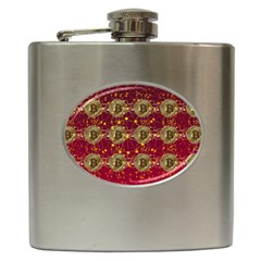 Block Chain Network Bitcoin Data Hip Flask (6 Oz) by Wegoenart