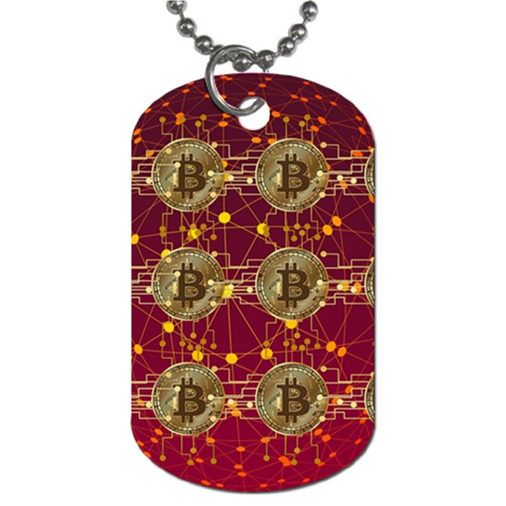 Block Chain Network Bitcoin Data Dog Tag (Two Sides)