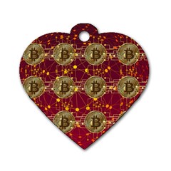 Block Chain Network Bitcoin Data Dog Tag Heart (one Side) by Wegoenart