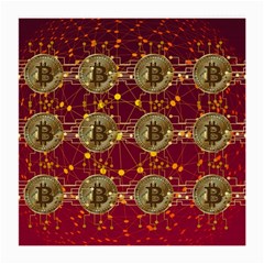 Block Chain Network Bitcoin Data Medium Glasses Cloth (2 Sides) by Wegoenart