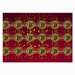 Block Chain Network Bitcoin Data Large Glasses Cloth (2 Sides) by Wegoenart