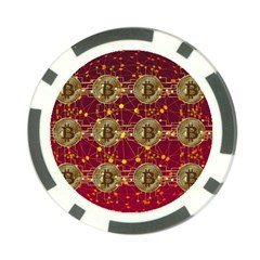 Block Chain Network Bitcoin Data Poker Chip Card Guard by Wegoenart