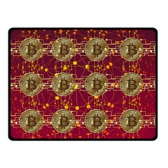 Block Chain Network Bitcoin Data Fleece Blanket (small) by Wegoenart