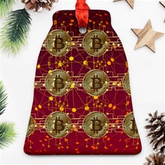 Block Chain Network Bitcoin Data Bell Ornament (two Sides) by Wegoenart