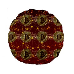 Block Chain Network Bitcoin Data Standard 15  Premium Round Cushions by Wegoenart