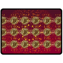 Block Chain Network Bitcoin Data Double Sided Fleece Blanket (large) 