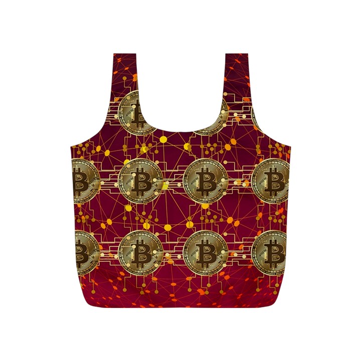 Block Chain Network Bitcoin Data Full Print Recycle Bag (S)