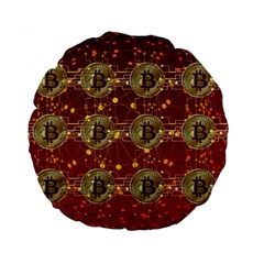 Block Chain Network Bitcoin Data Standard 15  Premium Flano Round Cushions by Wegoenart