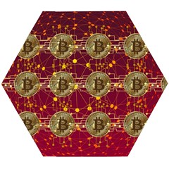 Block Chain Network Bitcoin Data Wooden Puzzle Hexagon