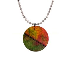 Fall Foliage Color Leaf Veins 1  Button Necklace by Wegoenart