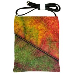 Fall Foliage Color Leaf Veins Shoulder Sling Bag by Wegoenart