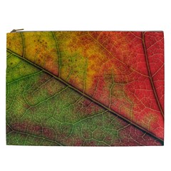 Fall Foliage Color Leaf Veins Cosmetic Bag (xxl) by Wegoenart