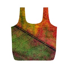 Fall Foliage Color Leaf Veins Full Print Recycle Bag (m) by Wegoenart