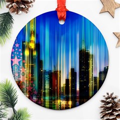 Skyline Frankfurt Christmas Star Ornament (round) by Wegoenart