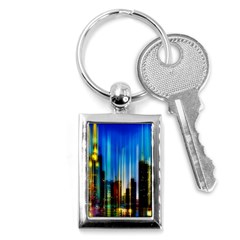 Skyline Frankfurt Christmas Star Key Chain (Rectangle)