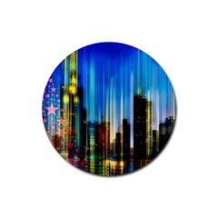 Skyline Frankfurt Christmas Star Rubber Coaster (Round) 