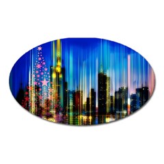 Skyline Frankfurt Christmas Star Oval Magnet