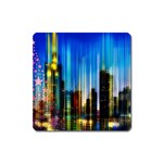 Skyline Frankfurt Christmas Star Square Magnet Front