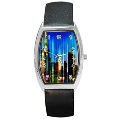 Skyline Frankfurt Christmas Star Barrel Style Metal Watch by Wegoenart