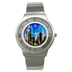 Skyline Frankfurt Christmas Star Stainless Steel Watch by Wegoenart