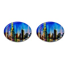 Skyline Frankfurt Christmas Star Cufflinks (Oval)