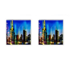 Skyline Frankfurt Christmas Star Cufflinks (Square)