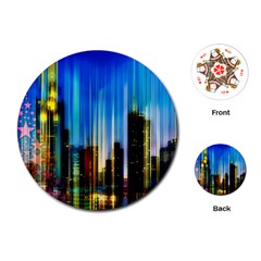 Skyline Frankfurt Christmas Star Playing Cards Single Design (Round)