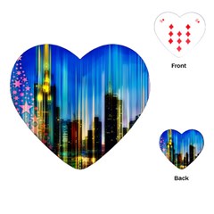 Skyline Frankfurt Christmas Star Playing Cards Single Design (Heart)