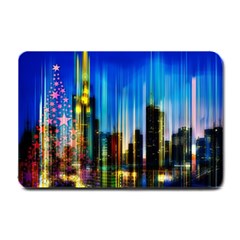 Skyline Frankfurt Christmas Star Small Doormat  by Wegoenart