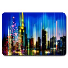 Skyline Frankfurt Christmas Star Large Doormat  by Wegoenart