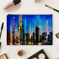 Skyline Frankfurt Christmas Star Cosmetic Bag (large) by Wegoenart