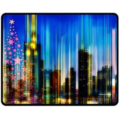 Skyline Frankfurt Christmas Star Fleece Blanket (Medium) 