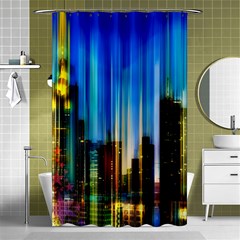 Skyline Frankfurt Christmas Star Shower Curtain 48  x 72  (Small) 