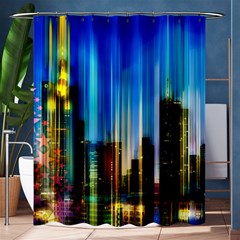 Skyline Frankfurt Christmas Star Shower Curtain 60  x 72  (Medium) 