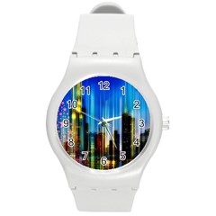 Skyline Frankfurt Christmas Star Round Plastic Sport Watch (M)