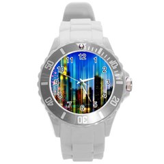 Skyline Frankfurt Christmas Star Round Plastic Sport Watch (L)