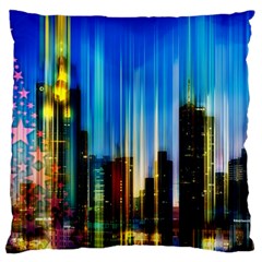 Skyline Frankfurt Christmas Star Large Cushion Case (two Sides) by Wegoenart