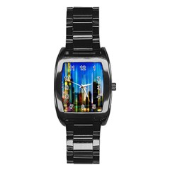 Skyline Frankfurt Christmas Star Stainless Steel Barrel Watch by Wegoenart