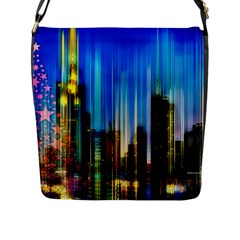 Skyline Frankfurt Christmas Star Flap Closure Messenger Bag (L)