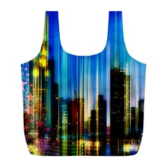 Skyline Frankfurt Christmas Star Full Print Recycle Bag (l) by Wegoenart