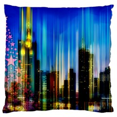 Skyline Frankfurt Christmas Star Large Flano Cushion Case (One Side)