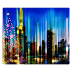 Skyline Frankfurt Christmas Star Double Sided Flano Blanket (Small) 