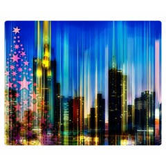 Skyline Frankfurt Christmas Star Double Sided Flano Blanket (Medium) 